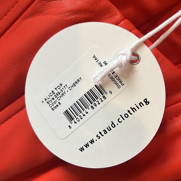 NWT STAUD ALICE CROPPED CORSET STYLE TOP. Size 6 - Picture 8 of 10